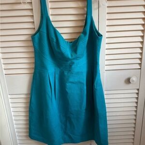 Corset style Teal Sleeveless Dress
